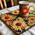 Sunflower Cluster quilted placemats – cluster of sunflowers