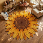 Sunflower Bloom shaped rug – sunflower shape