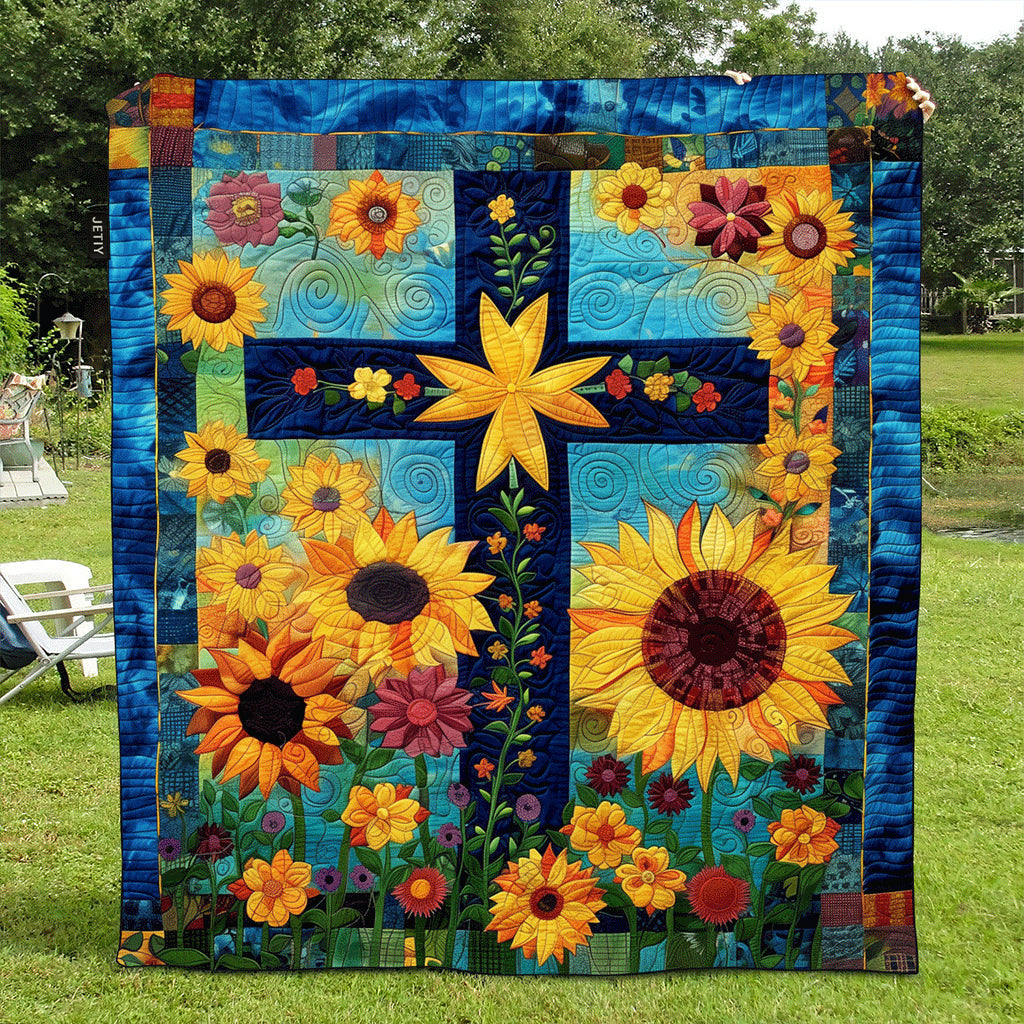 Quilted Throw - Sunflower Cross – view 2