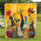 Quilted Throw - Sunrise Roosters – view 2