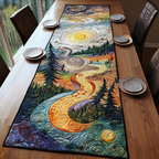 Starry Path quilted table runner – path under a swirling sky