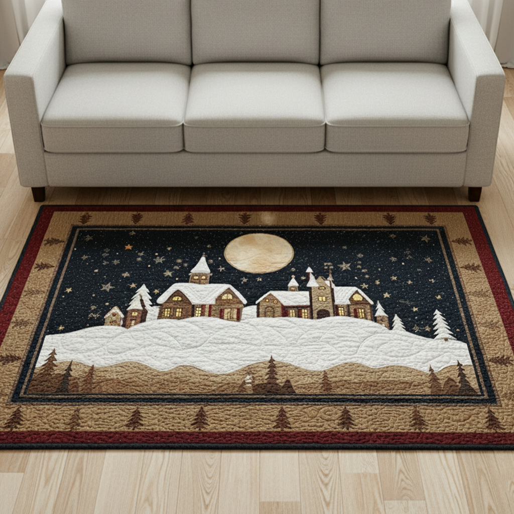 Alpine Village rug – village under the moon