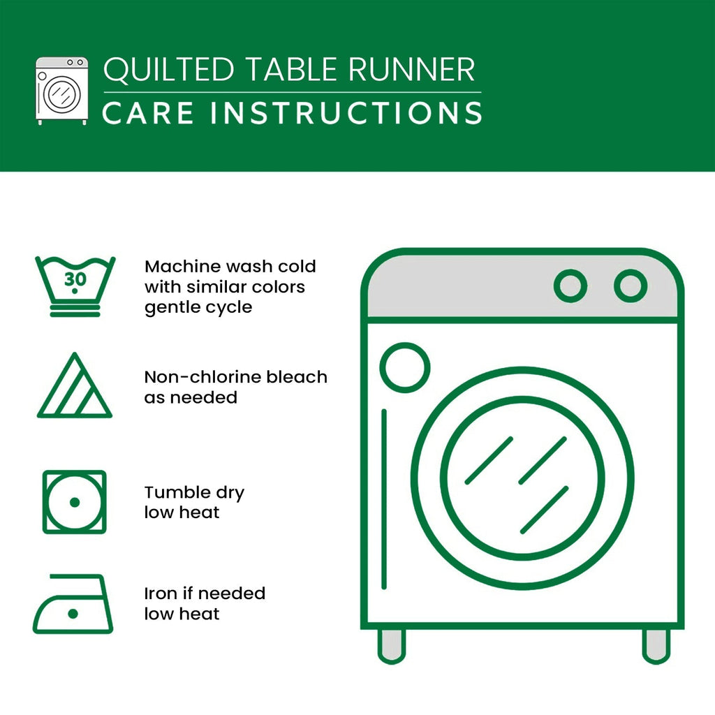 Care instructions – Quilted Table Runner - Pumpkin Parade Black