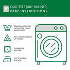 Care instructions – Quilted Table Runner - Bunny Egg Garden