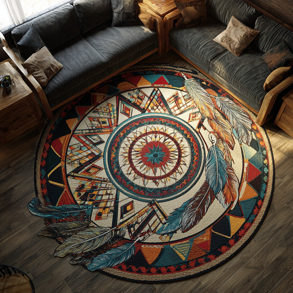 Heritage Solstice shaped rug – geometric medallion