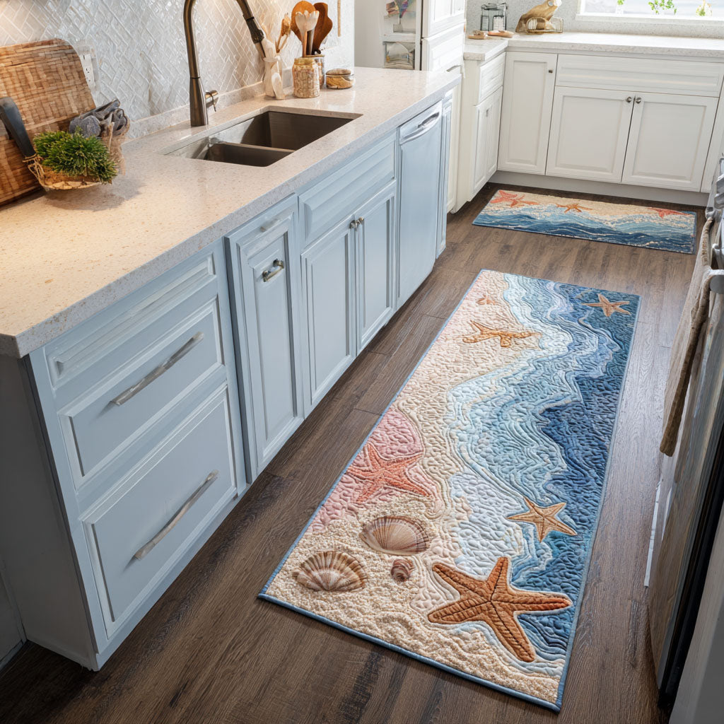 Waves and Starfish kitchen mat set – starfish by the waves