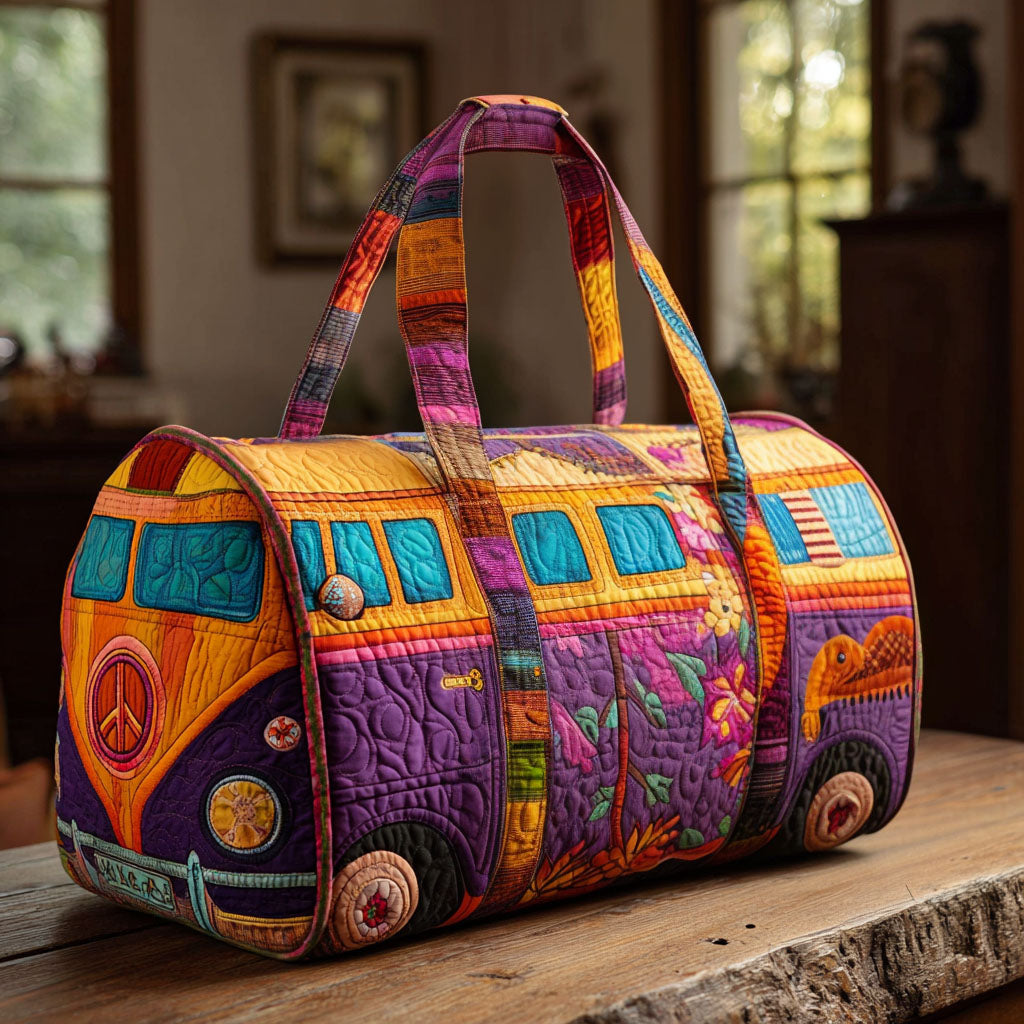 Timeless Traveller Van quilted weekend bag – purple orange van