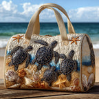 Tiny Steps Turtles quilted weekend bag – turtles on sand