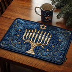 Starlight Menorah quilted placemats – menorah and star