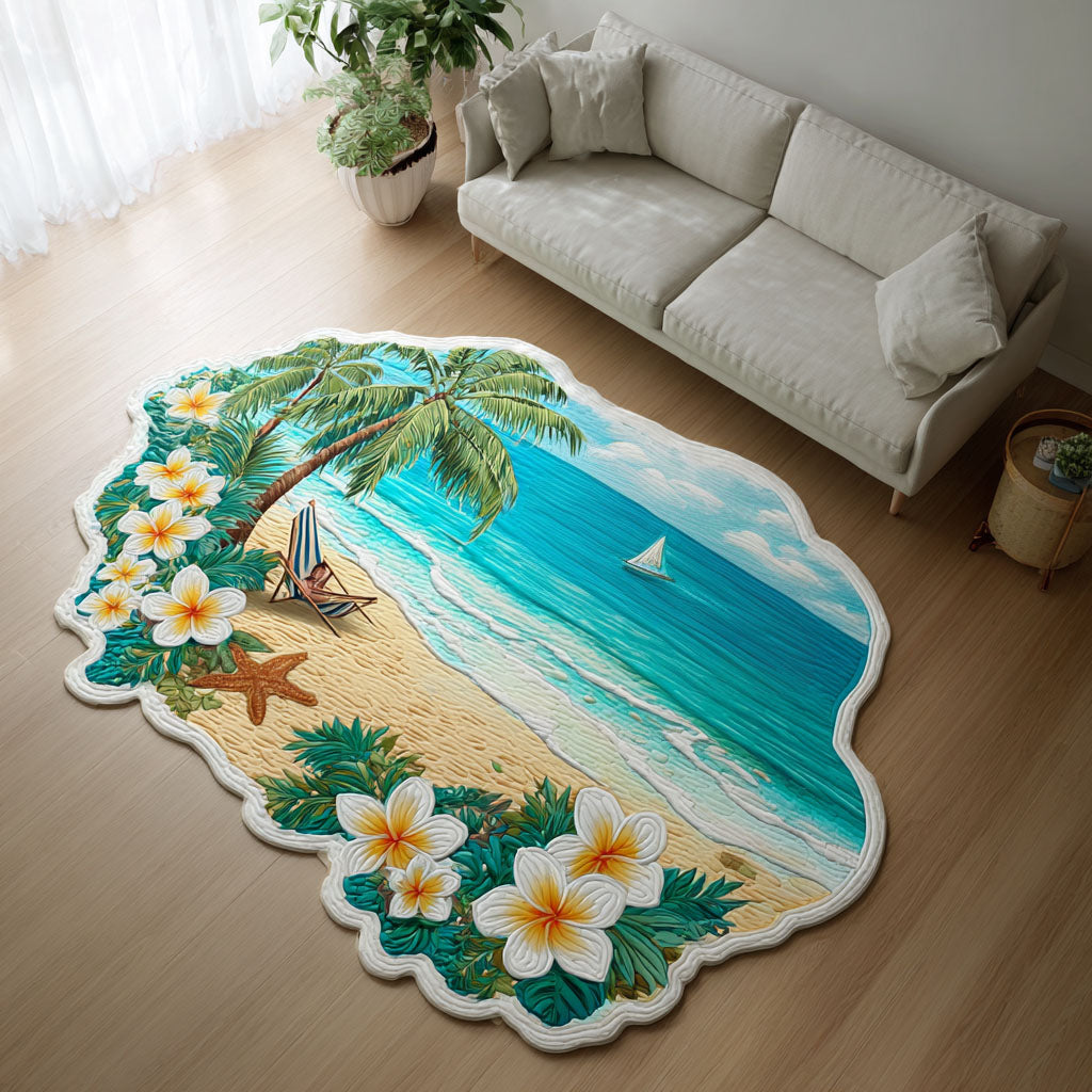 Tropical Beach Escape shaped rug – tropical beach