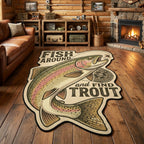 Trout Quest shaped rug – trout sign