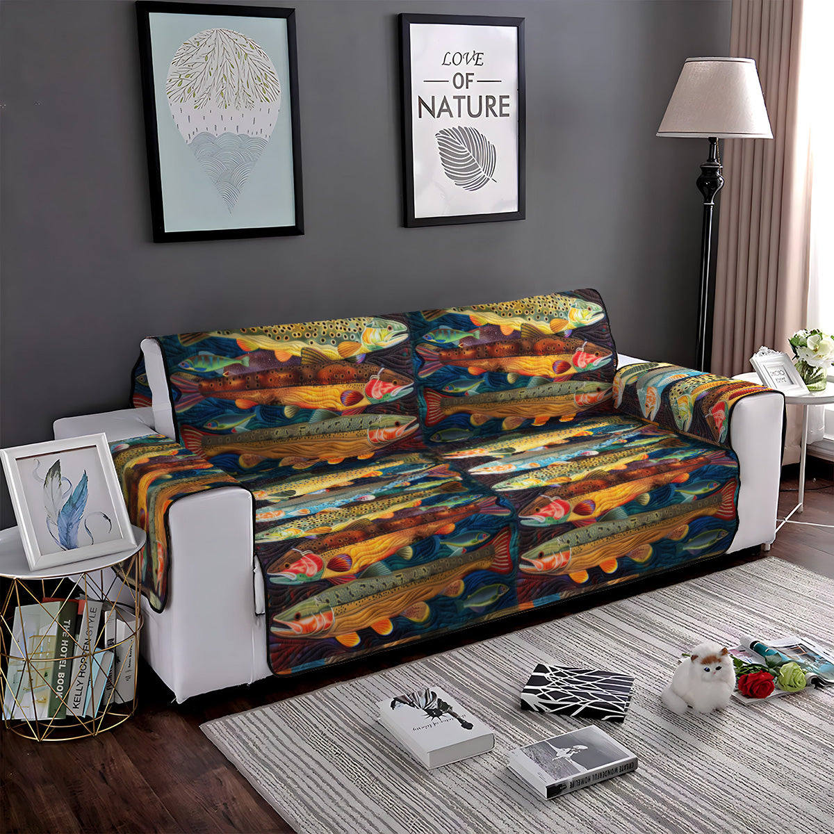 Quilted Sofa Cover - Trout Stream – view 3
