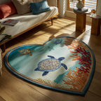 Turtle Dreams Heart shaped rug – turtle in a heart