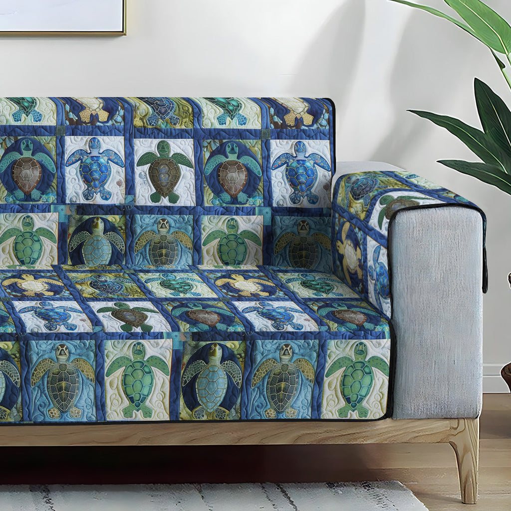 Quilted Sofa Cover - Turtle Squares – view 2
