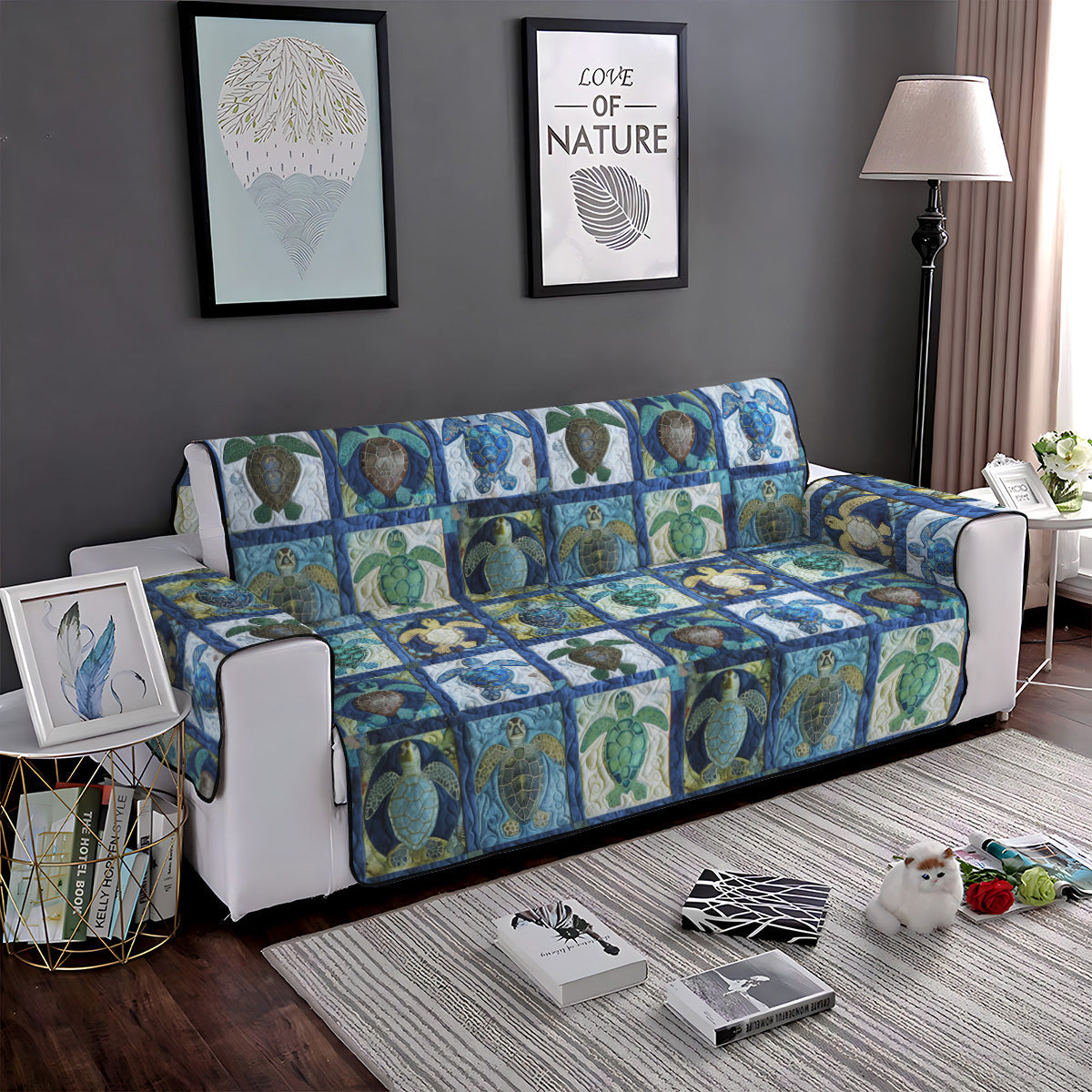 Quilted Sofa Cover - Turtle Squares – view 3
