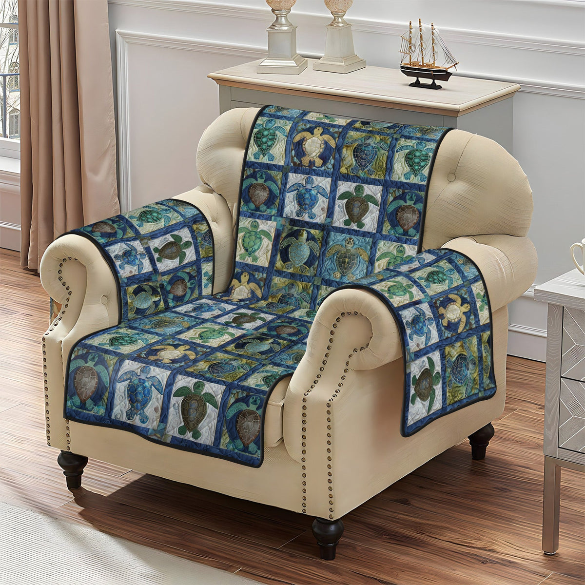 Quilted Sofa Cover - Turtle Squares – view 5