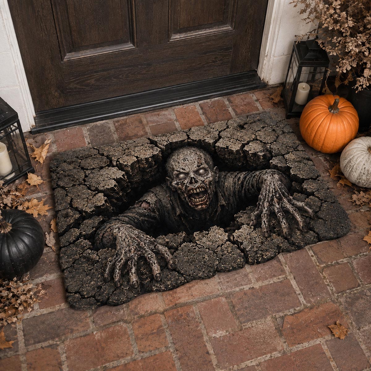 Undead Rising shaped doormat – zombie in cracked earth