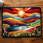 Valley Radiance quilted placemats – sun over rainbow hills
