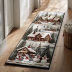 Village Snowman hallway runner – snowmen and cabins