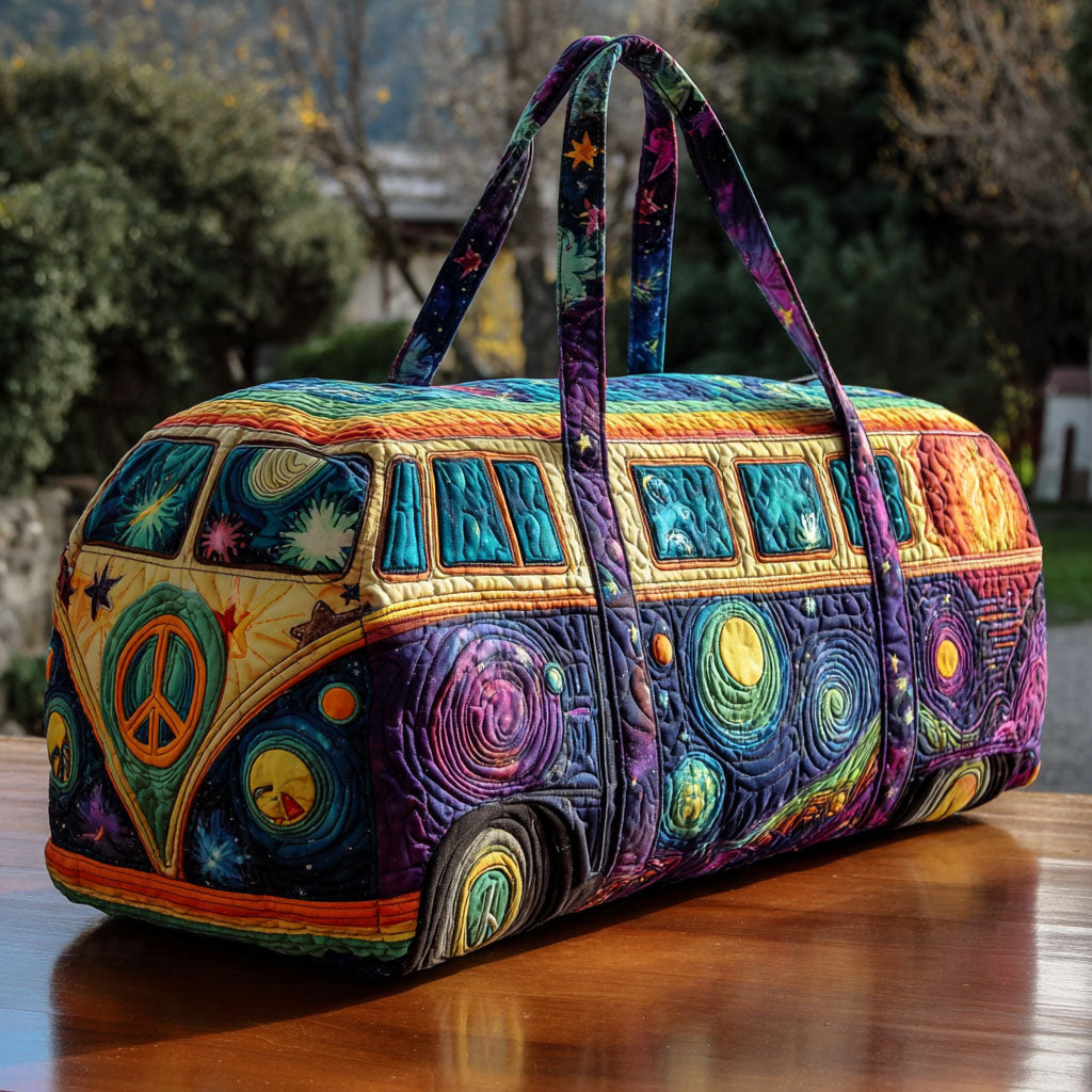 Wander Roads Van quilted weekend bag – purple swirl van