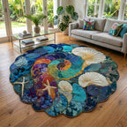 Wave Sanctuary shaped rug – nautilus swirl
