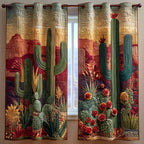 Red Canyon Cacti quilted curtains – cacti before red canyon walls