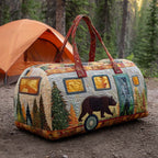 Wild Escape Caravan quilted weekend bag – bear caravan
