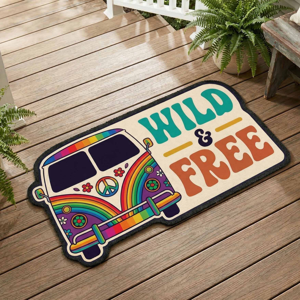 Wild and Free Van shaped doormat – wild and Free van