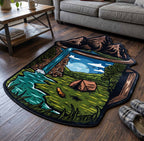 Wild Lake shaped rug – campsite in a mug