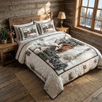 3-Piece Quilted Bedspread Set - Snowy Mountain Cabin – view 2
