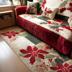 Winter Companions hallway runner – poinsettia patchwork