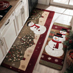Winter Smile kitchen mat set – snowmen and wreath