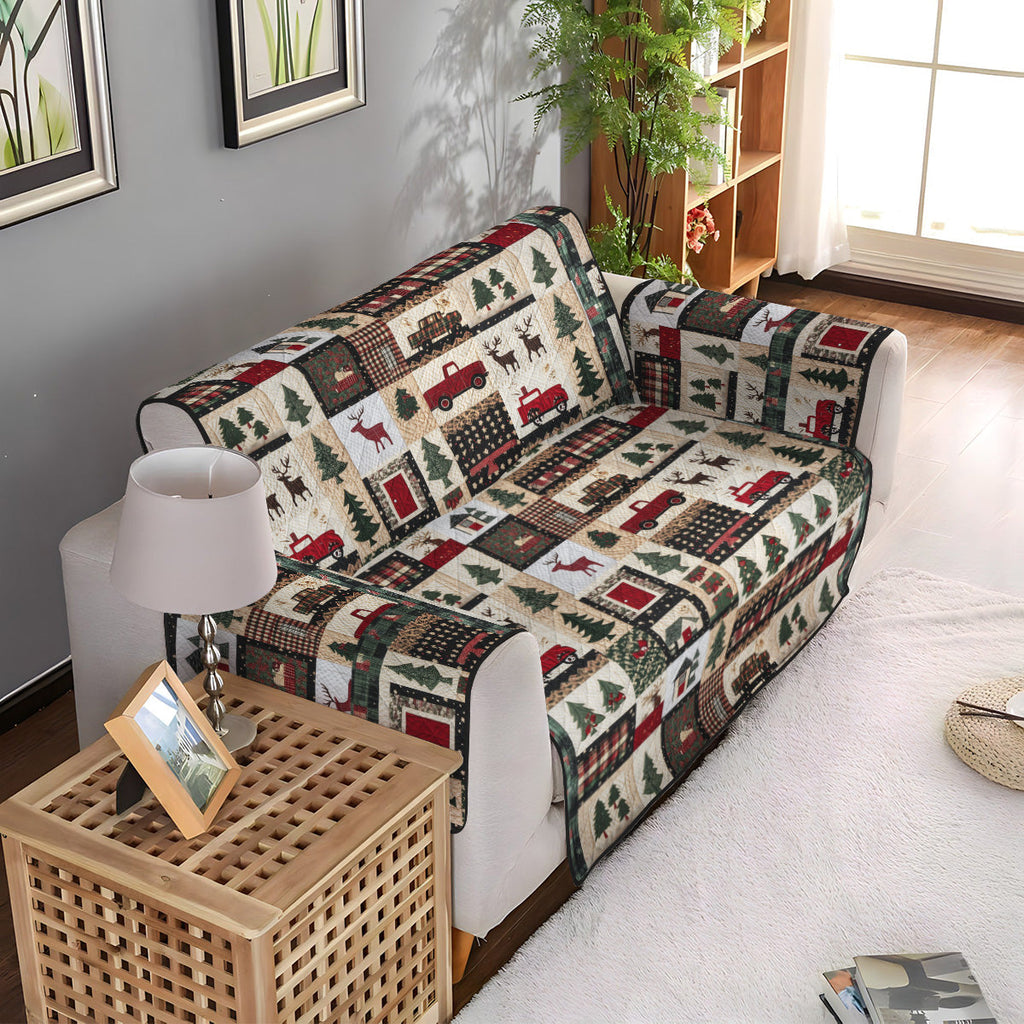 Quilted Sofa Cover - Winter Lodge Print – view 4