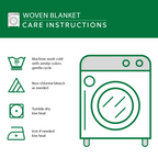 Care instructions – Woven Sofa Throw - Joyful Easter Bunny