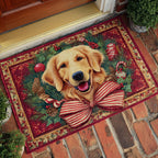 Golden Retriever Wreath Bow doormat – retriever in wreath