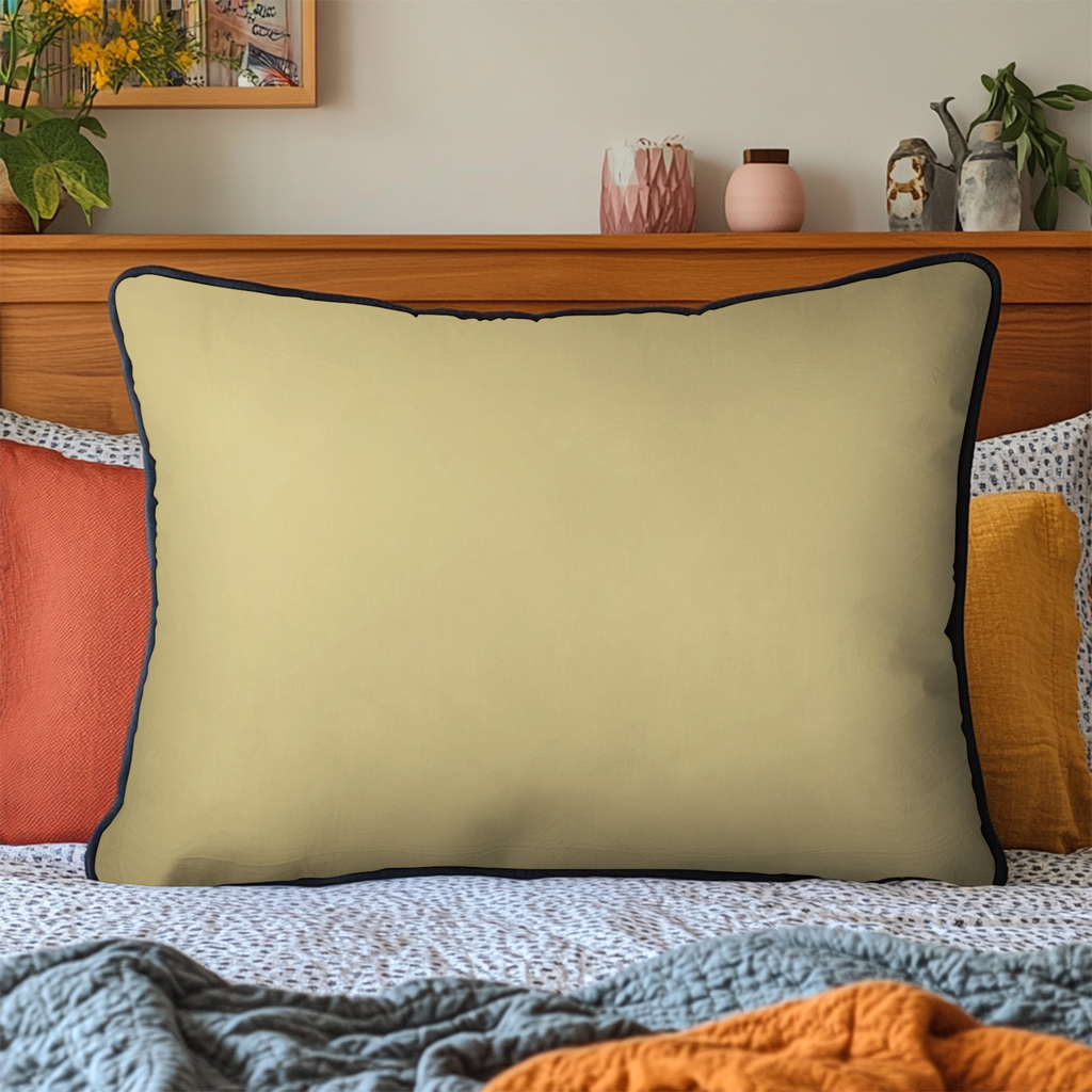 Buttercream Classic quilted pillowcase – plain buttercream pillowcase with piped edge