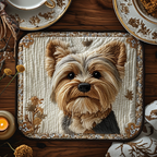 Yorkie Charm quilted placemats – yorkshire terrier portrait