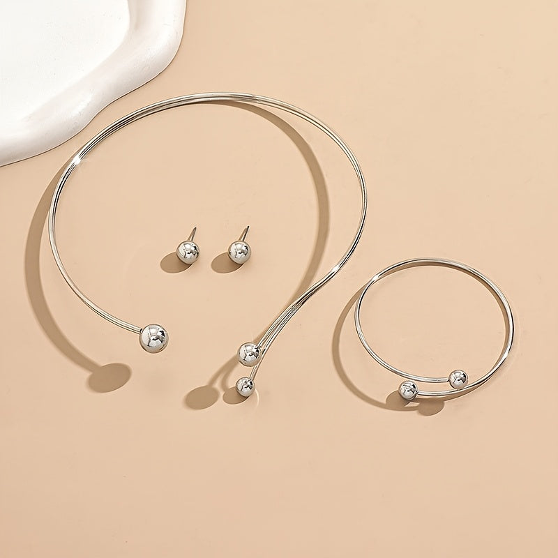 3-Piece Jewellery Set - Open Collar