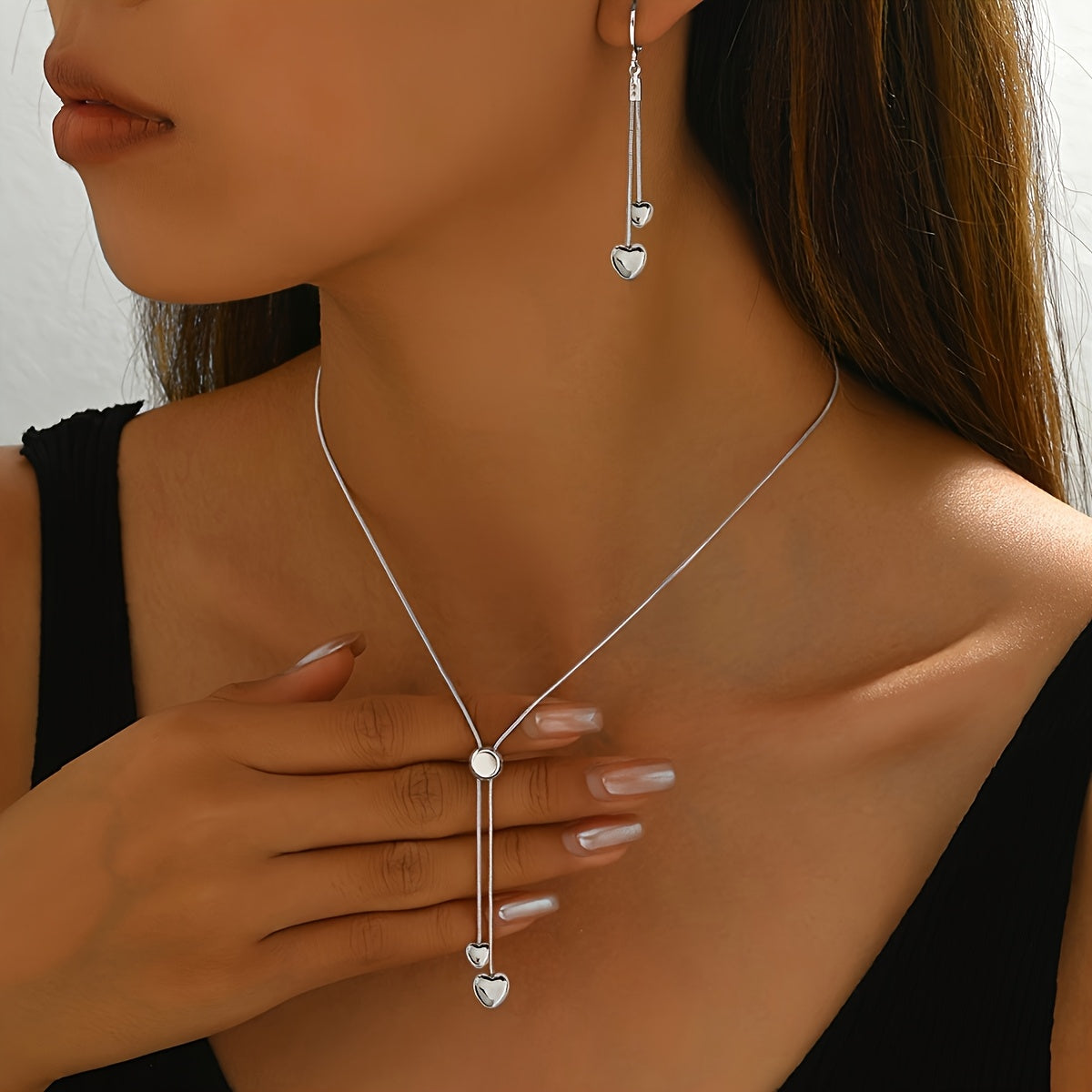 Necklace & Earrings Set - Hearts