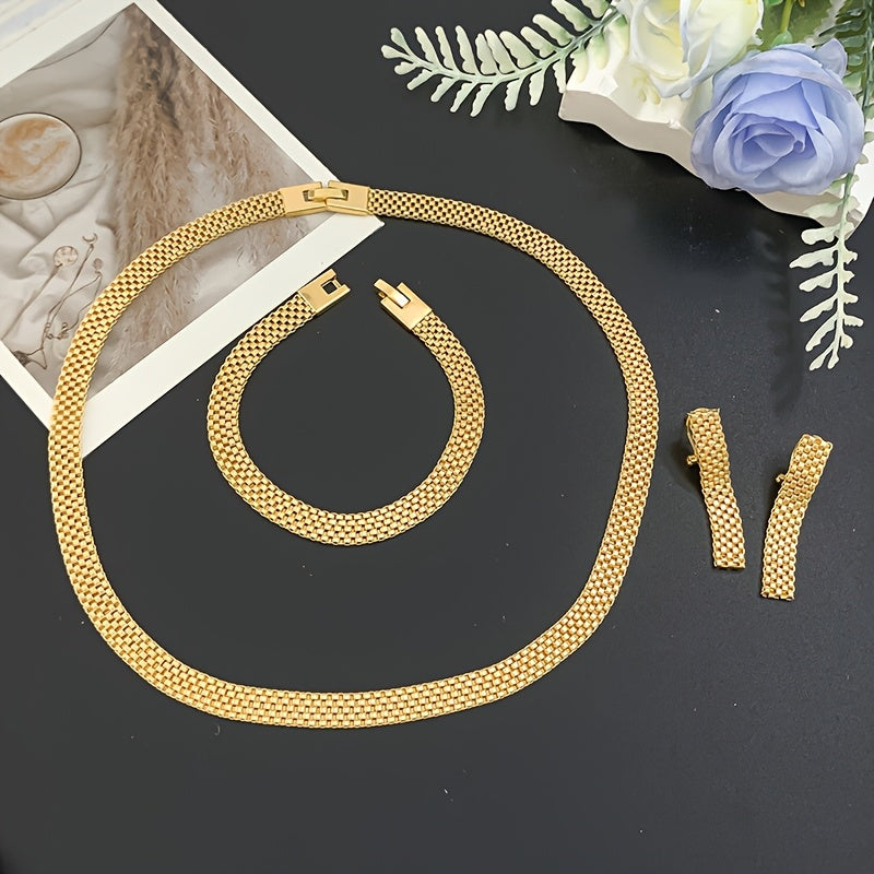 3-Piece Jewellery Set - Gold-Tone Mesh