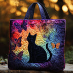 Butterdream Cat quilted tote bag – cat and butterflies