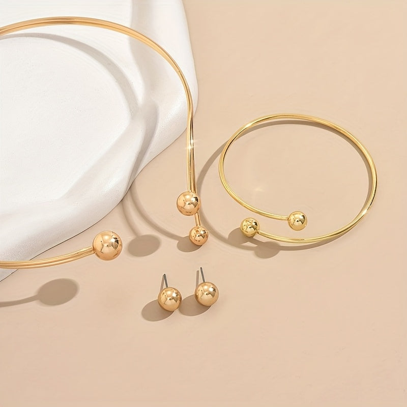 3-Piece Jewellery Set - Open Collar