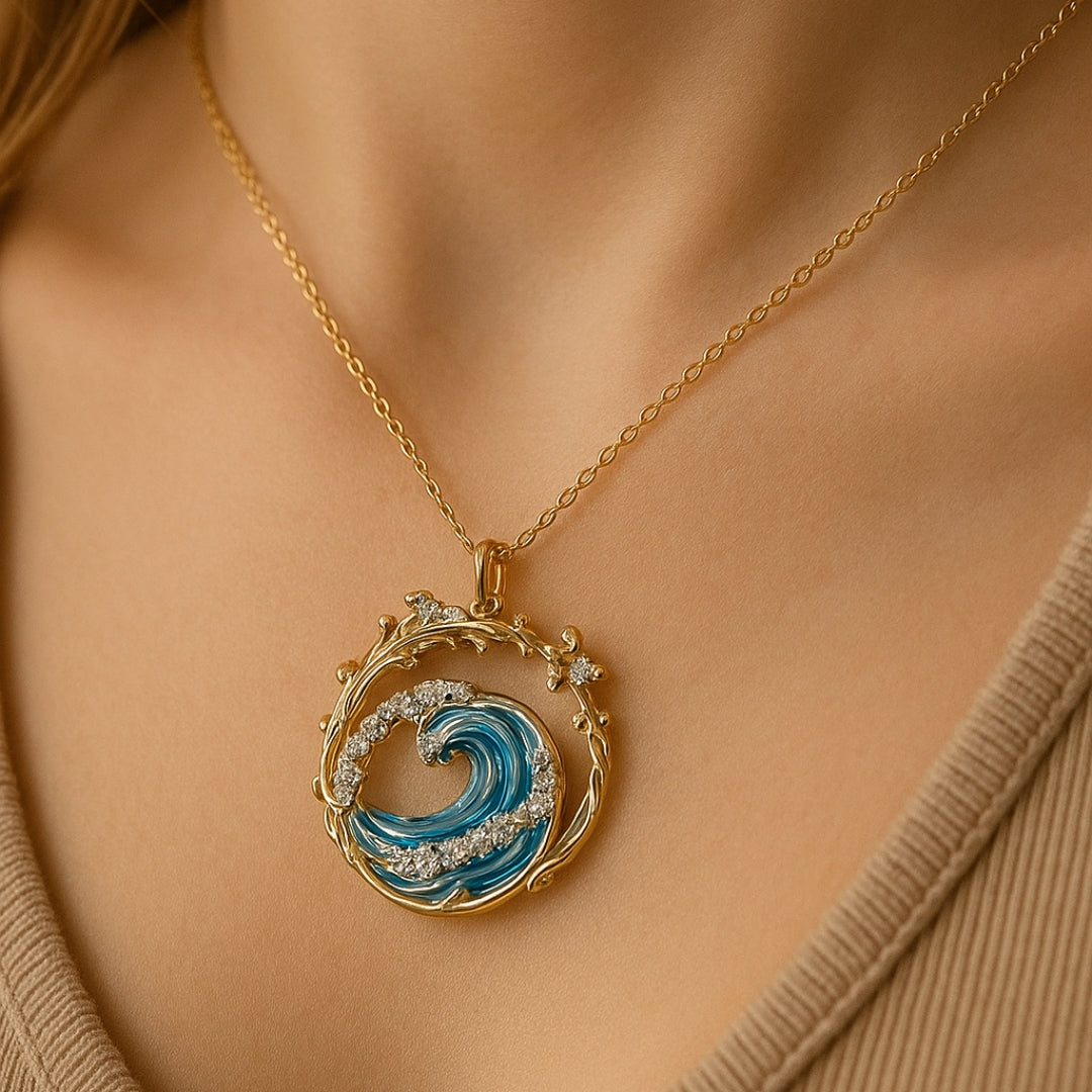 Pendant Necklace - Ocean Wave
