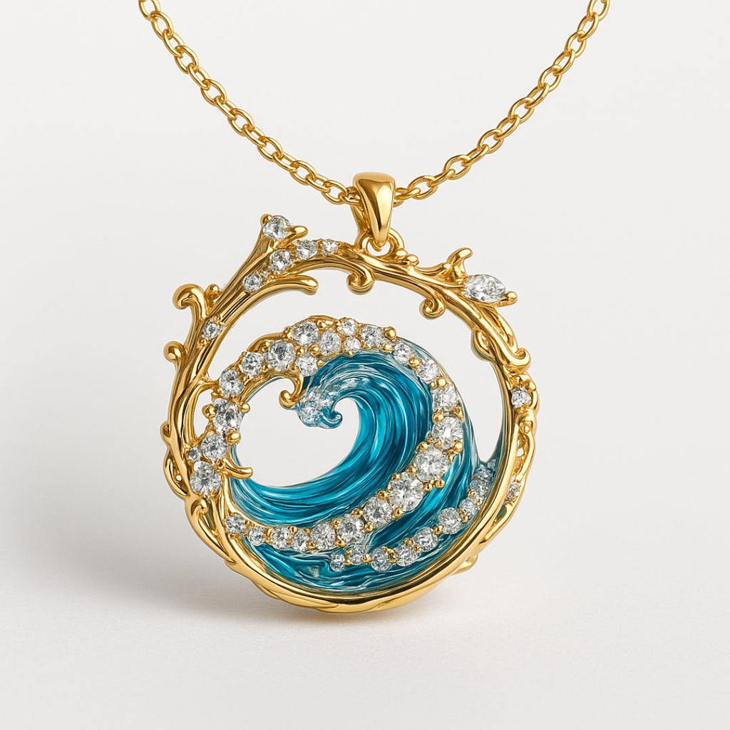Pendant Necklace - Ocean Wave