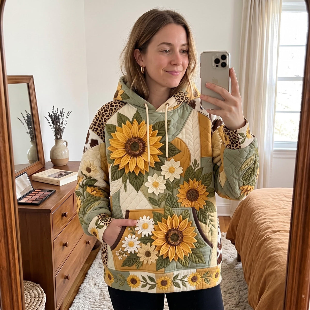 Hoodie - Sunflower Leopard Patch – view 7