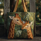 Jungle Mum Giraffes quilted tote bag – giraffe and calf