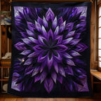 Quilted Throw - Purple Petal Bloom – view 3
