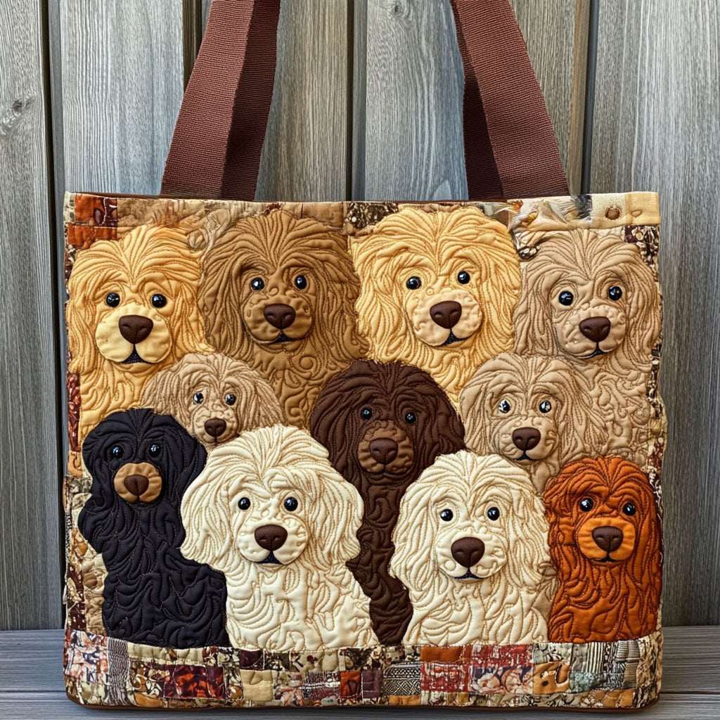 Doodle Dog Nest quilted tote bag – doodle dogs