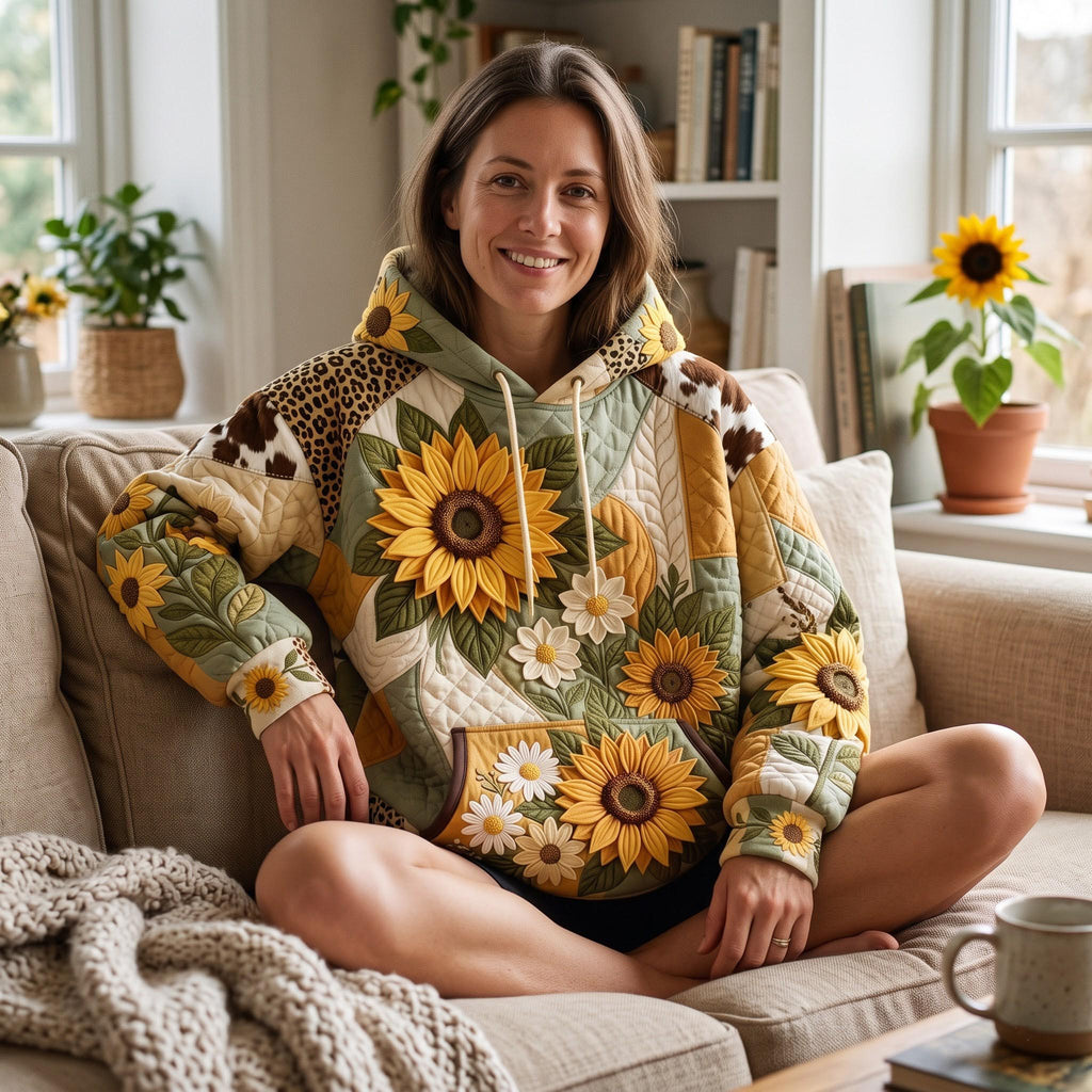 Hoodie - Sunflower Leopard Patch – view 3
