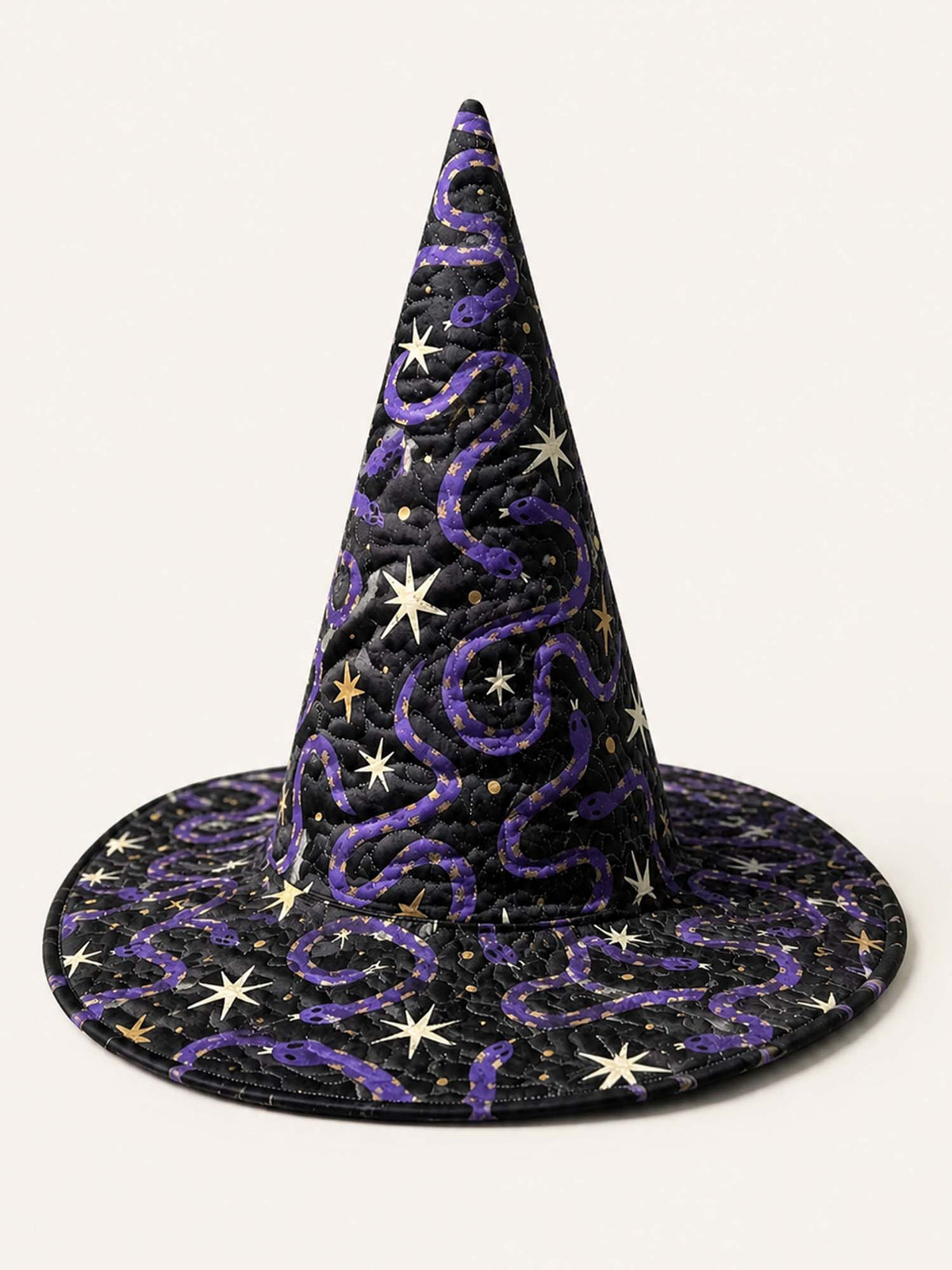 Starry Serpent quilted witch hat – serpent with stars